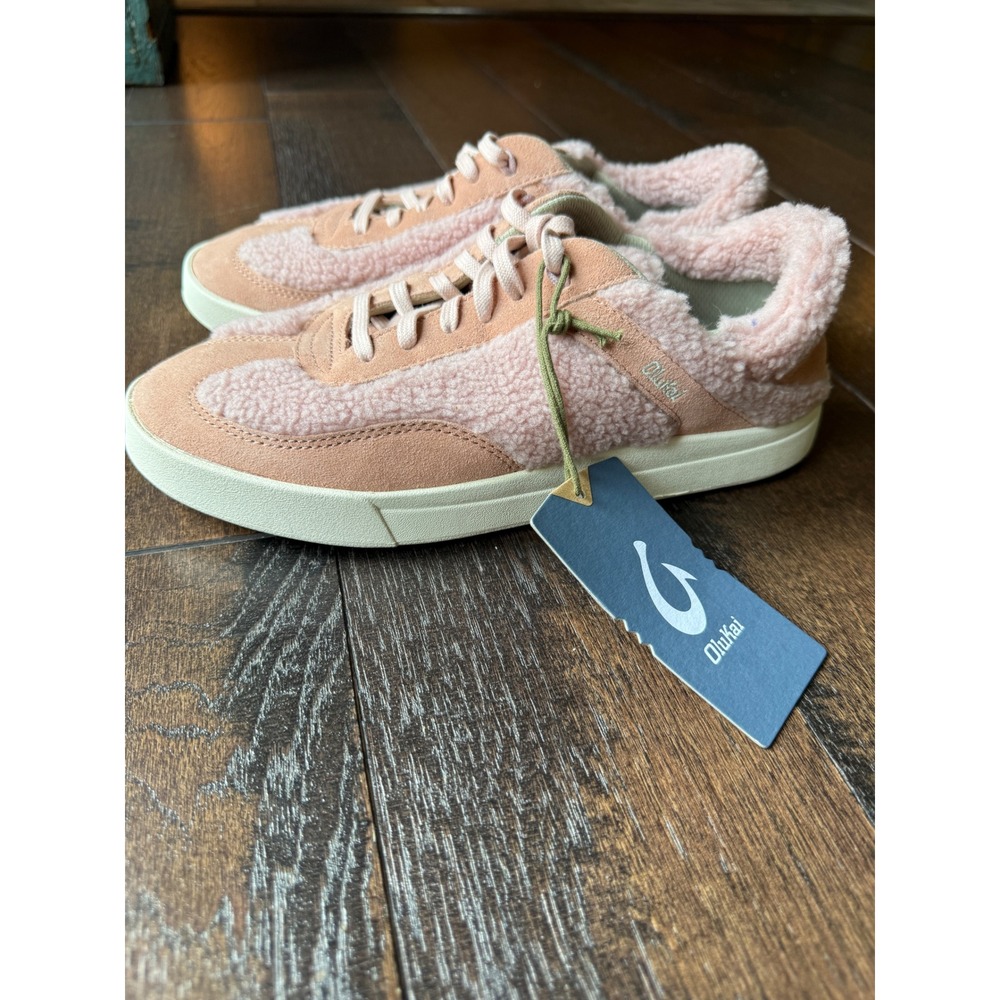 OluKai Kilea Heu Sneakers Size NWT womens 9 Pink Clay Suede Shearling 20507-QYQX